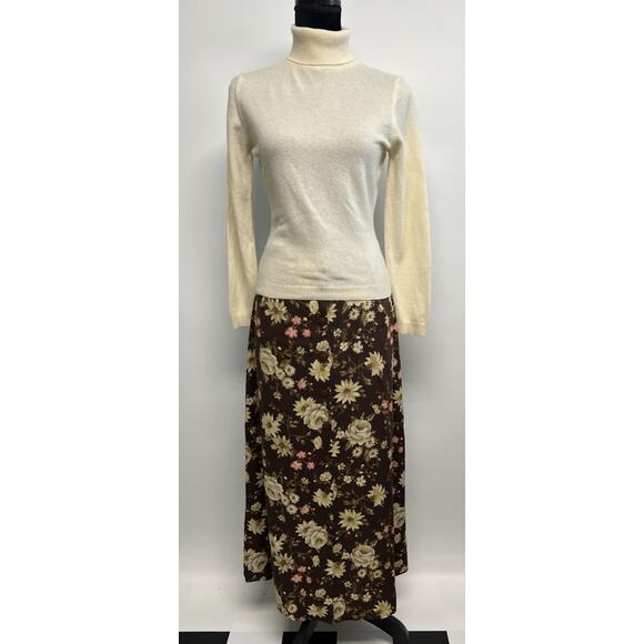 Y2K Maxi Skirt Chocolate Brown Large Whimsigoth Forest fairy Cottage Full Button - Picture 1 of 12